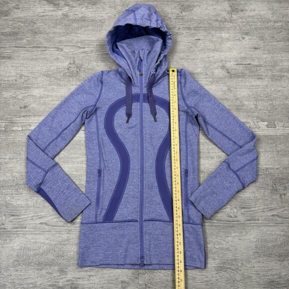Lululemon Jacket Womens 2 Stride Full Zip Athleisure Yoga Run Gym Workout Hood - Picture 4 of 9
